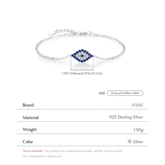 925 Sterling Silver Evil Eye Bracelet for Protection - Eye of Evil Bracelet