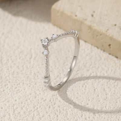 Moissanite Wedding Band β 925 Sterling Silver Ring with D Colour VVS1 Moissanite, GRA Certified, Engagement Ring for Her