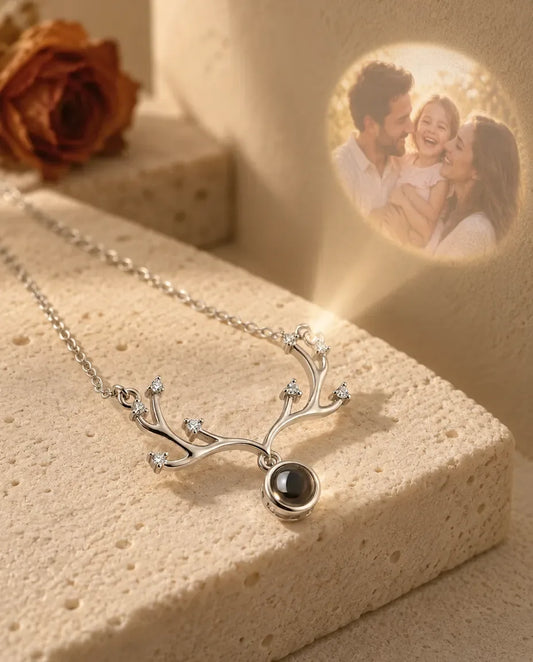 Photo Projection Necklace - projecting the hidden photo onto a wall