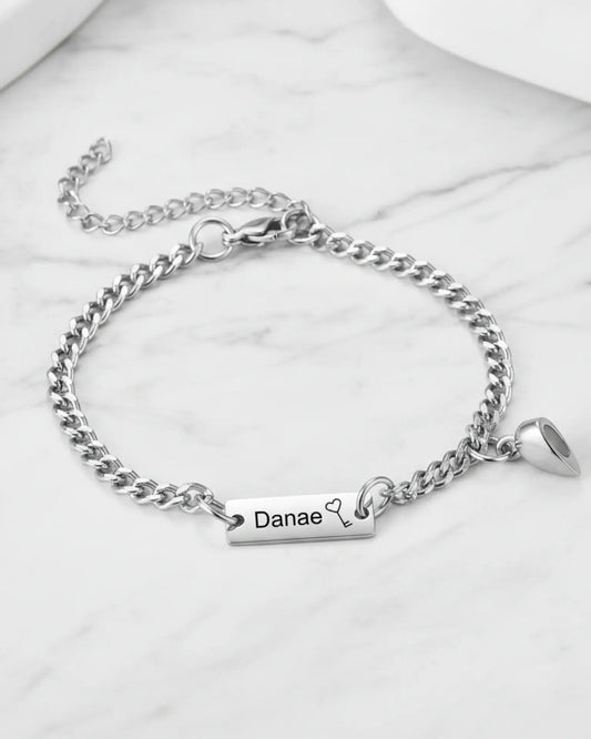 Personalised Magnetic Lock & Key Couple Bracelets IfShe AU