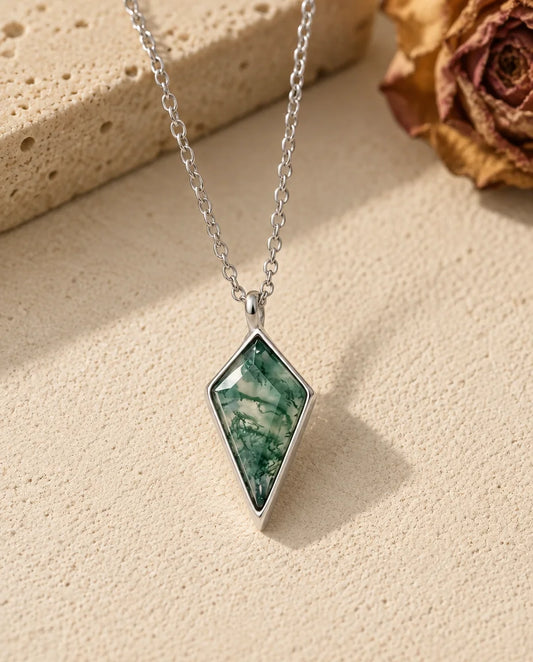 Moss Agate Necklace - front view