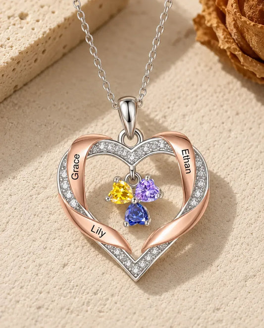 Personalised Birthstone Necklace - laid flat