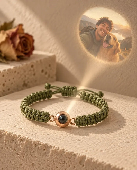 Photo Projection Bracelet - projecting the hidden photo onto a wall